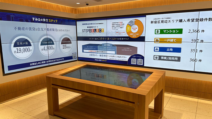 シティタワー高輪の店頭パネル＆デジタルサイネージ